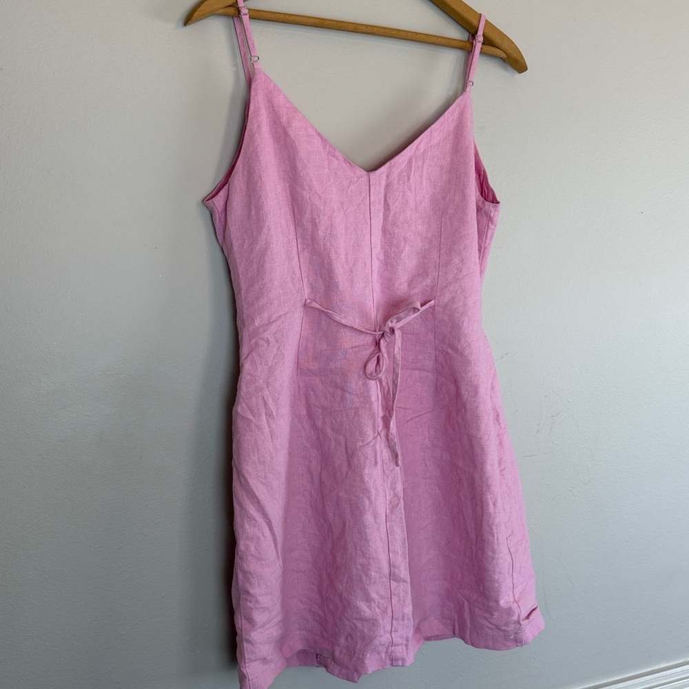 Lulus Lush Billie Light Pink Button Front Mini Wrap Dress women’s size small - Picture 6 of 10